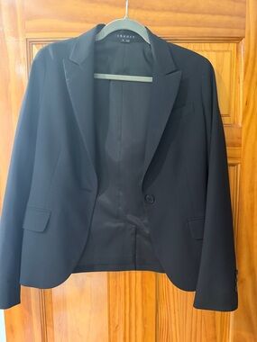 Theory Black Tailored Single-Button Blazer